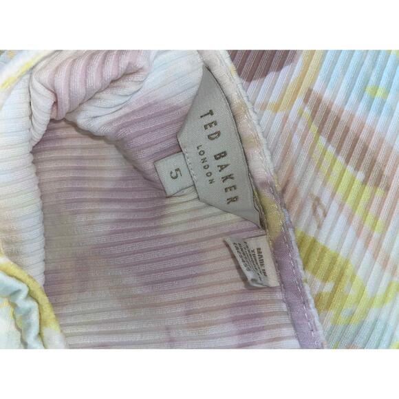 TED BAKER Effi Twist Back Dress Ribbed Knit Bodycon Midi High Neck Size 12 M/L - Picture 7 of 9